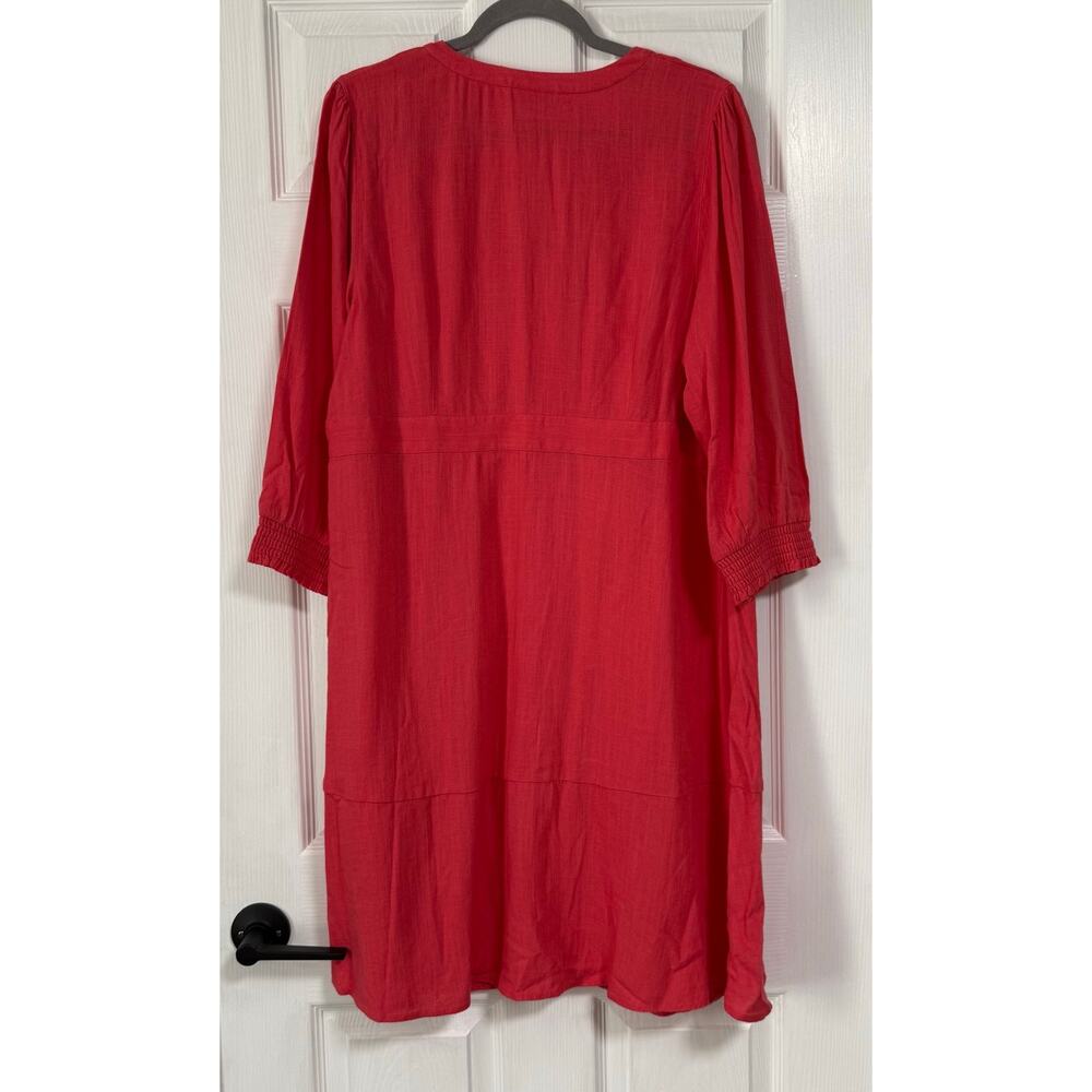 J.Jill Women's Coral Linen Blend Button Front Dress Size Large - Picture 12 of 14